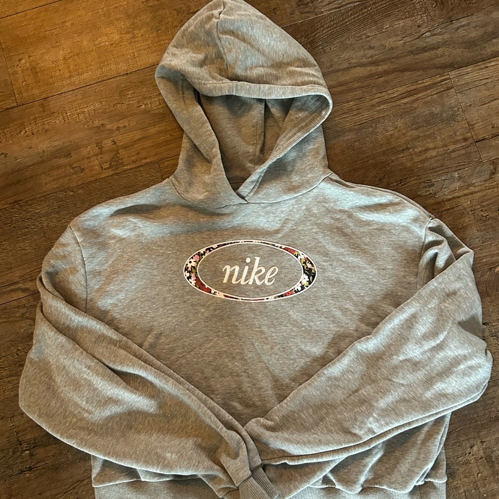 Nike Heather Gray Men's Hoodie with Logo